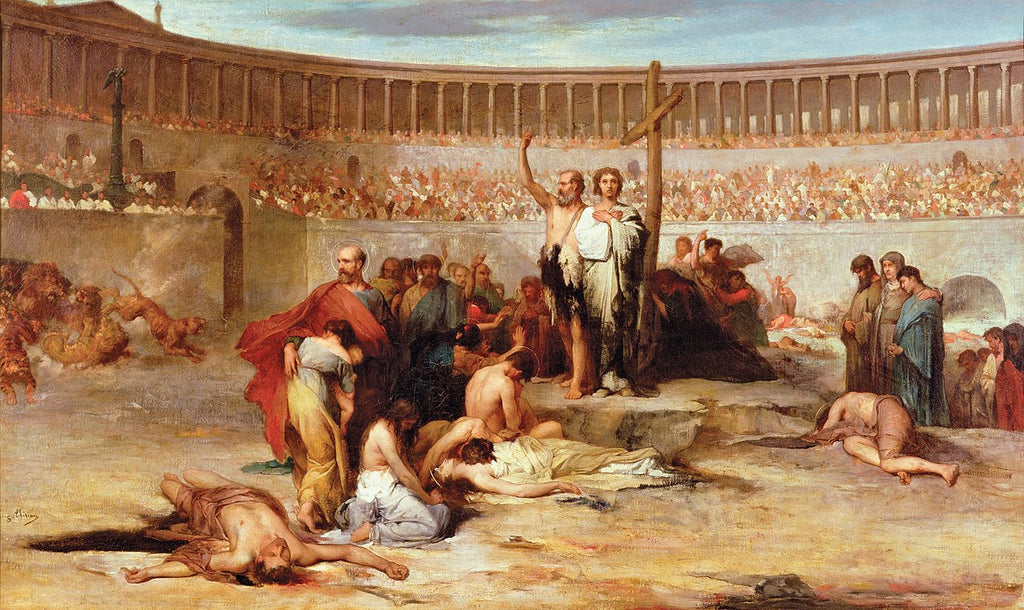 Roman Empire Persecutions "Early Christians carried into the Coliseum to make a spectacle for those more savage than the beasts"-William Jennings Bryan - American Minute with Bill Federer