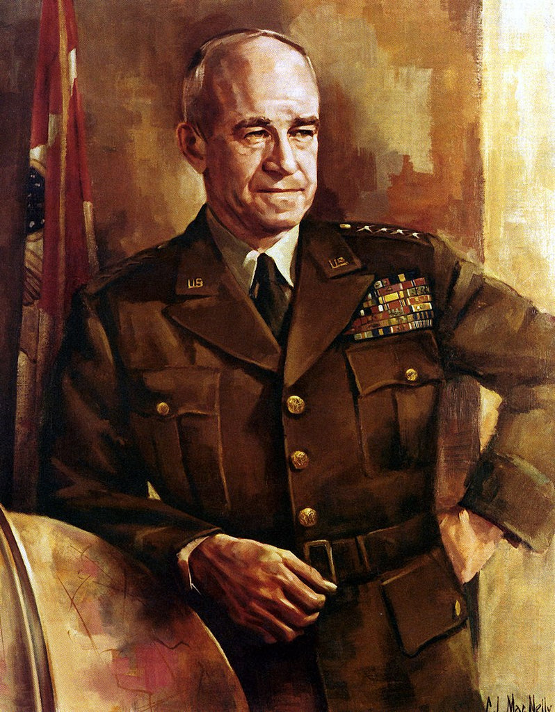 General Omar Bradley -"America today is running on the momentum of a godly ancestry, and when that momentum runs down, God help America" - American Minute with Bill Federer
