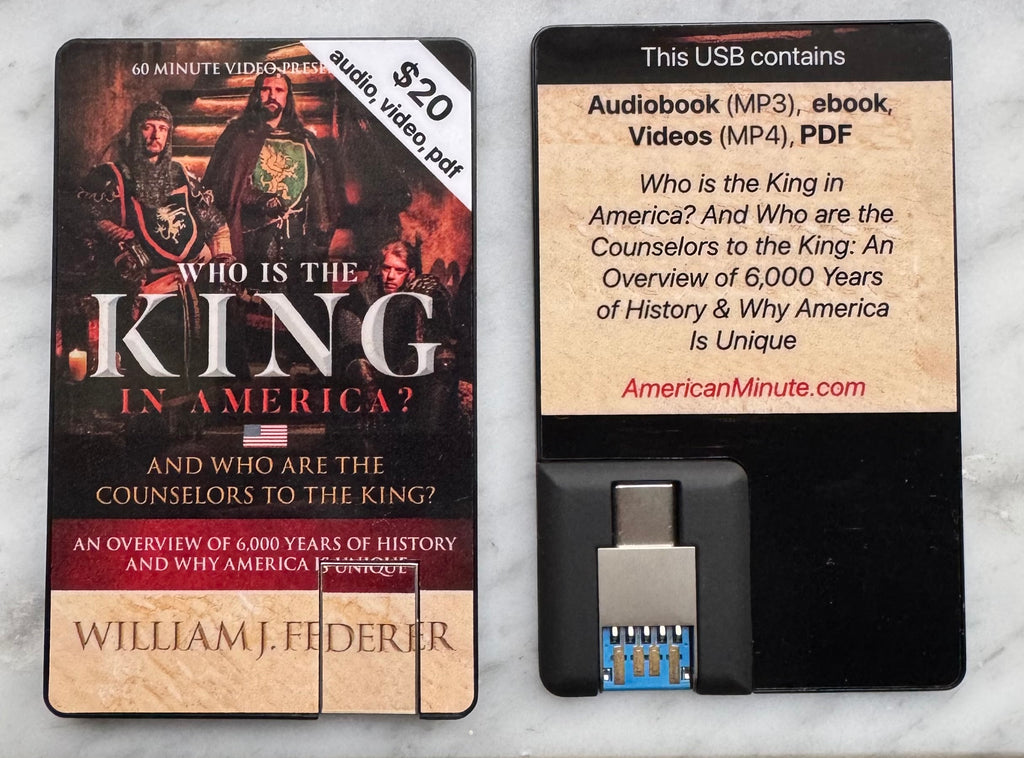 USB - Who is the King in America? Contains over 20 lectures and interviews