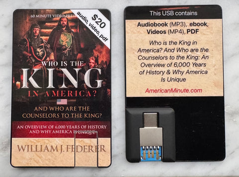 USB - Who is the King in America? Contains over 20 lectures and interviews